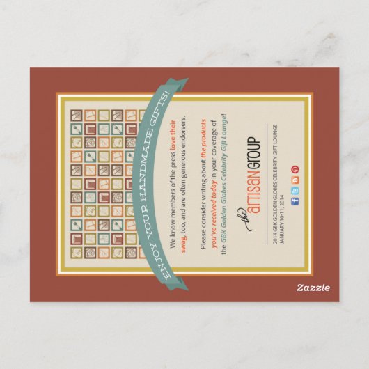 TAG Golden Globes Pressepostkarte Postkarte (Rückseite)