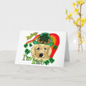 Tag Goldendoodle St. Patricks Karte (Gelbe Blume)