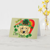 Tag Goldendoodle St. Patricks Karte (Gelbe Blume)