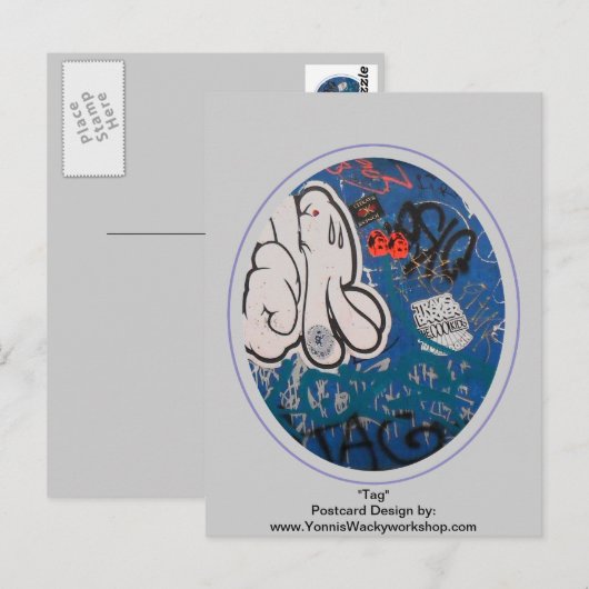 "Tag" Graffiti Postkarte (Vorne/Hinten)