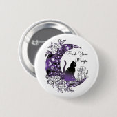 Tag Grafischer Mystischer Himmelsmond Button (Vorne & Hinten)