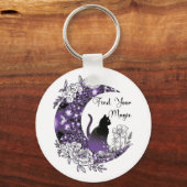 Tag Grafischer Mystischer Himmelsmond Schlüsselanhänger (Vorderseite)