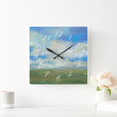 Tag I Quadratische Wanduhr (Zuhause)