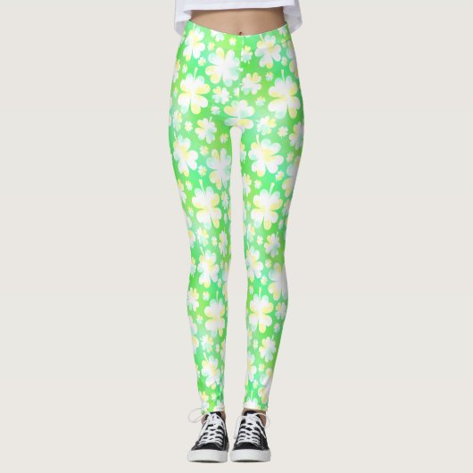 Tag Kleeblatt-Klee-niedlicher grüner Iren-St. Leggings (Vorderseite)