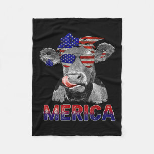 Tag Kuh Merica 4. Juli Kühe Liebhaber Fleecedecke