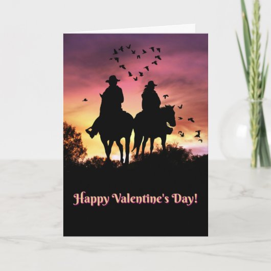 Tag Land-Westernder glückliche Valentines Karte (Vorderseite)