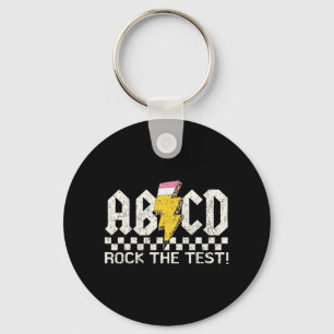 Tag Lehrer Test Retro Abcd Rock Test Day Schoo Schlüsselanhänger