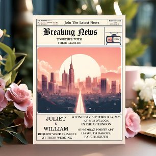 Tag Mail Vintag bezahlt alte Retro-Zeitung Hochzei Einladung