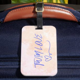 Tag mit Aquarellzeichnung - Twin Life Gepäckanhänger
