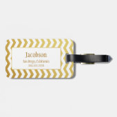 Tag mit dem Zickzack Monogramm-Gepäck Gepäckanhänger (Rückseite horizontal)