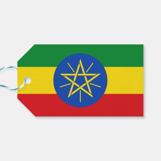 Tag mit der Flagge Äthiopiens Geschenkanhänger (Rückseite Horizontal)