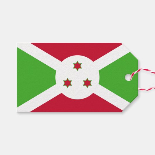 Tag mit der Flagge Burundis Geschenkanhänger (Vorderseite (Horizontal))