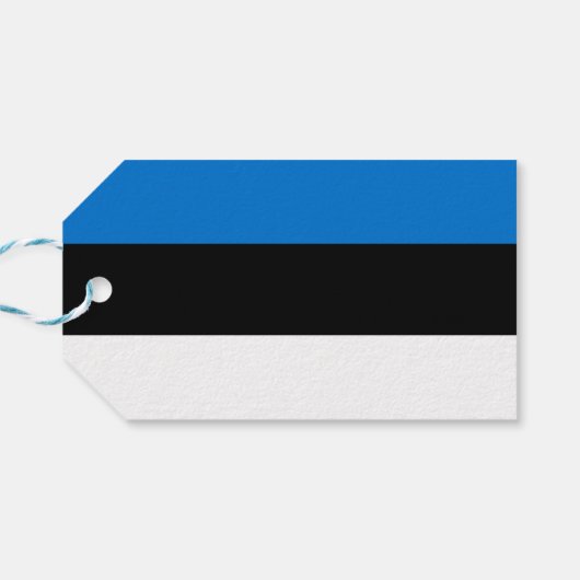 Tag mit der Flagge Estlands Geschenkanhänger (Rückseite Horizontal)