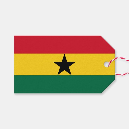 Tag mit der Flagge Ghanas Geschenkanhänger (Vorderseite (Horizontal))