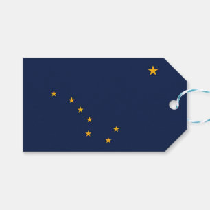 Tag mit der Flagge von Alaska, USA Geschenkanhänger