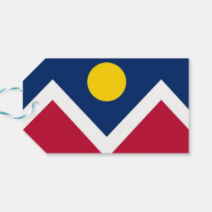 Tag mit der Flagge von Denver City, Colorado, USA Geschenkanhänger