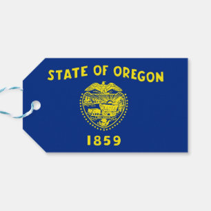 Tag mit der Flagge von Oregon Staat, USA Geschenkanhänger