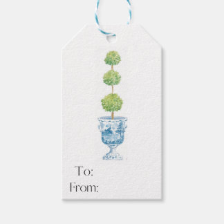 Tag mit einem blauen und weißen Thema Geschenkanhänger