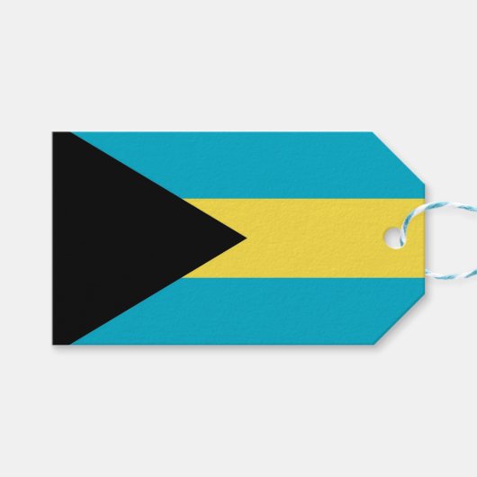 Tag mit Flagge der Bahamas Geschenkanhänger (Vorderseite (Horizontal))