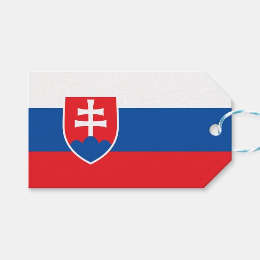 Tag mit Flagge der Slowakei Geschenkanhänger (Vorderseite (Horizontal))