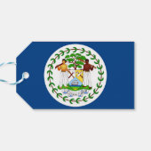 Tag mit Flagge von Belize Geschenkanhänger (Rückseite Horizontal)