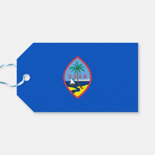 Tag mit Flagge von Guam, USA Geschenkanhänger (Rückseite Horizontal)