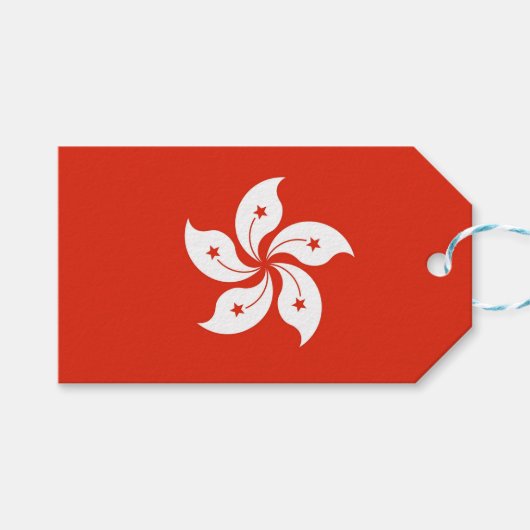 Tag mit Flagge von Hongkong Geschenkanhänger (Vorderseite (Horizontal))