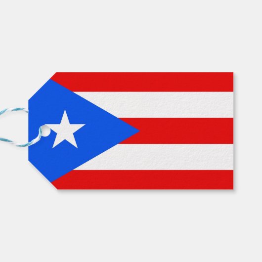 Tag mit Flagge von Puerto Rico, USA Geschenkanhänger (Rückseite Horizontal)