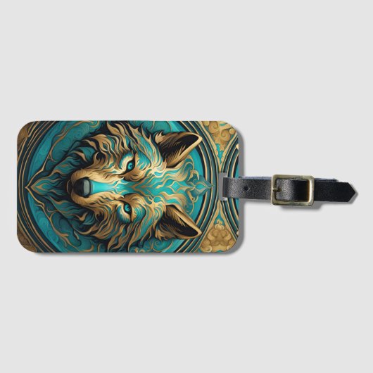 Tag mit Gold und Türkis Gepäckanhänger (Vorderseite (Horizontal))