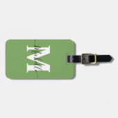 Tag mit grünem Gepäck mit Monogramm Gepäckanhänger (Vorderseite horizontal)