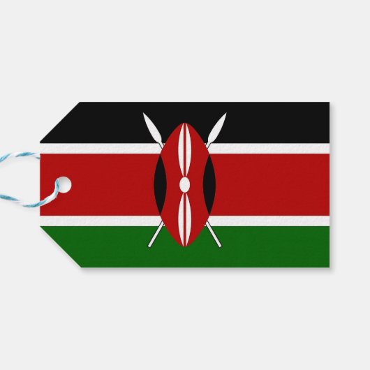 Tag mit kenianischer Flagge Geschenkanhänger (Rückseite Horizontal)