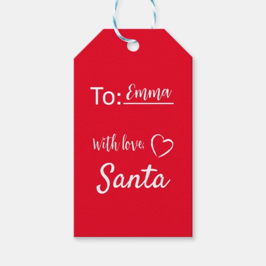 Tag mit Liebe vom Santa Geschenkanhänger (Vorderseite)