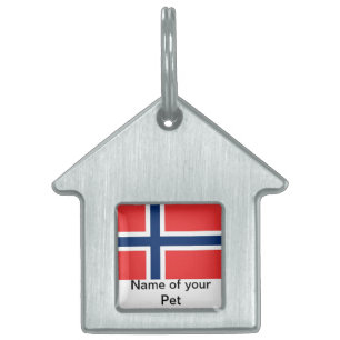 Tag mit norwegischer Flagge Tiermarke