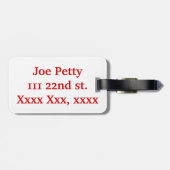 Tag mit rotem, weißem und blauem Gepäck Gepäckanhänger (Rückseite horizontal)