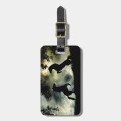 Tag mit zwei Wildpferden Gepäckanhänger (Vorderseite vertikal)