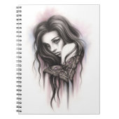 Tag-Motten-Mädchen-Notizbuch Notizblock (Vorderseite)