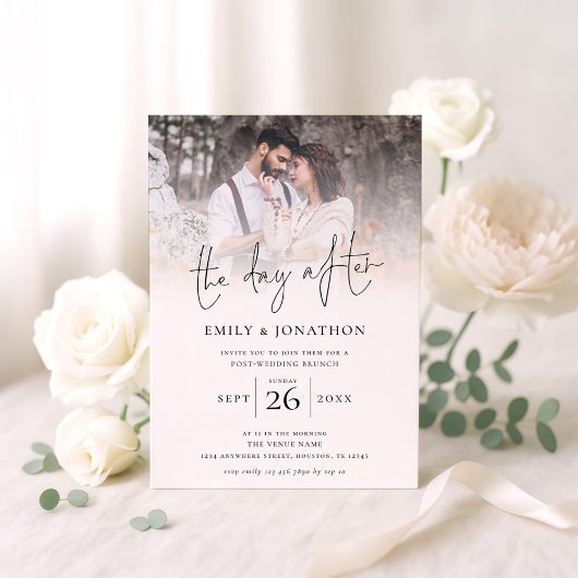 Tag nach dem Foto Hochzeitsfeier Einladung