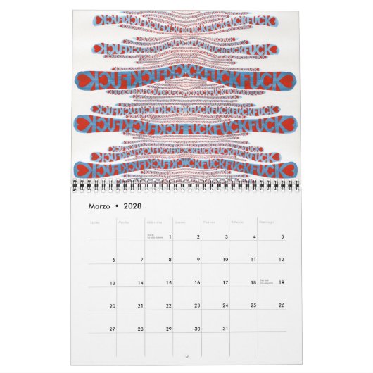 Tag nach Tag Kalender (Mär 2028)