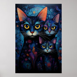 Tag & Nacht Katzen: Spirored Twilight Art Poster