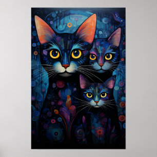 Tag & Nacht Katzen: Spirored Twilight Art Poster