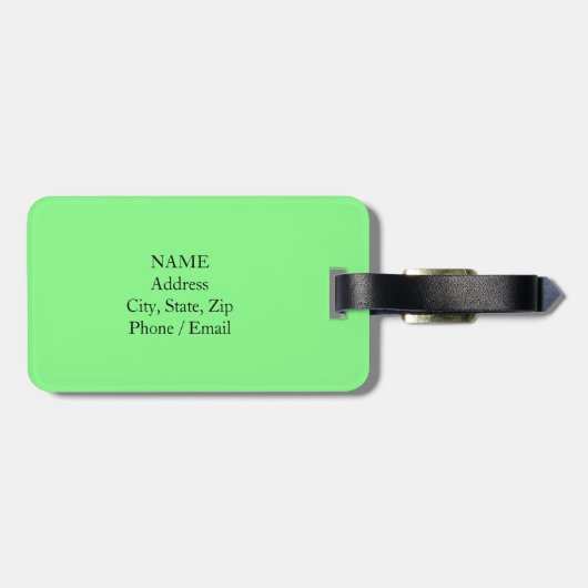 Tag + Name, Monogramm Gepäckanhänger (Rückseite horizontal)