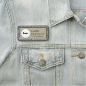 TAG: Neutrale Taupe Beige und Silberblende Namensschild (Beispiel)