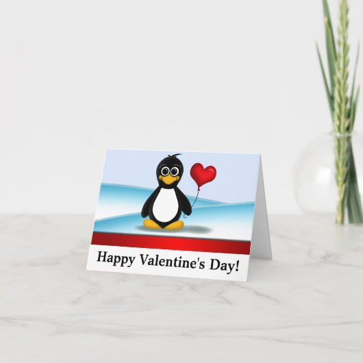 Tag niedlicher Penguinder glückliche Valentines Feiertagskarte (Vorderseite)