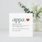 Tag oder Geburtstag des koreanischen Vaters Karte (Stehend Vorderseite)