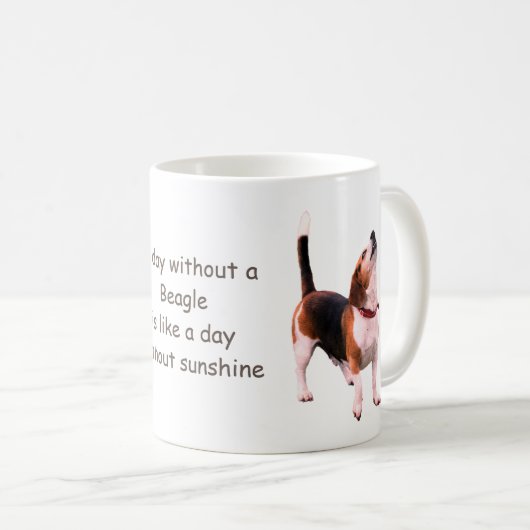 Tag ohne Beagle Niedlich Kaffeetasse (VorderseiteRechts)