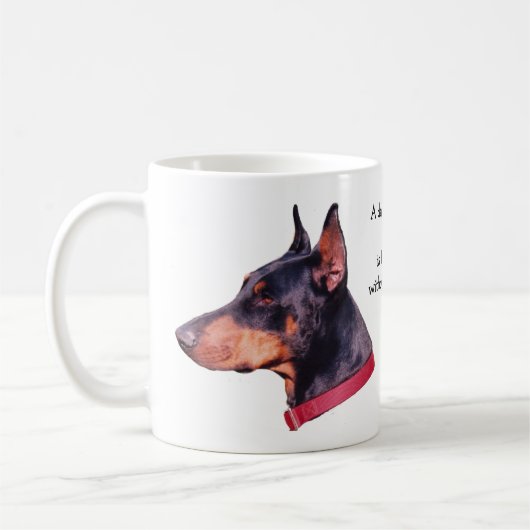 Tag ohne Dobermann Doberman Foto Kaffeetasse (Links)