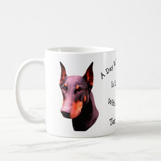 Tag ohne Dobermann Doberman Personalisiert Kaffeetasse (Links)