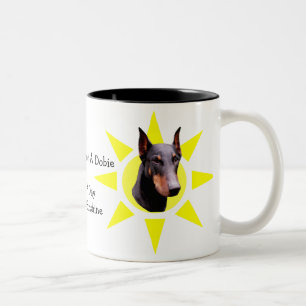 Tag ohne Dobermann-niedliche Dobermann-Tasse Zweifarbige Tasse