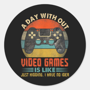 Tag ohne Videospiele Funny Gamer Gaming Boys Ki Runder Aufkleber
