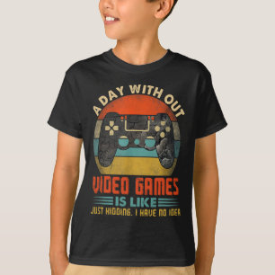 Tag ohne Videospiele Lustiger Gamer Gaming Jungen T-Shirt